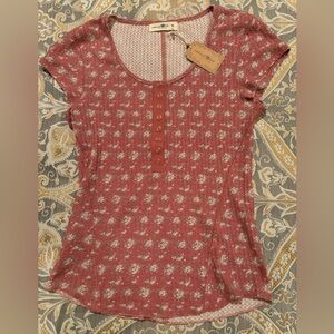 Natural Life Flowers Short sleeves Womens Top Sz M NWTS